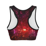 Fiery Nebula Universe Galaxy Space Print Women's Sports Bra
