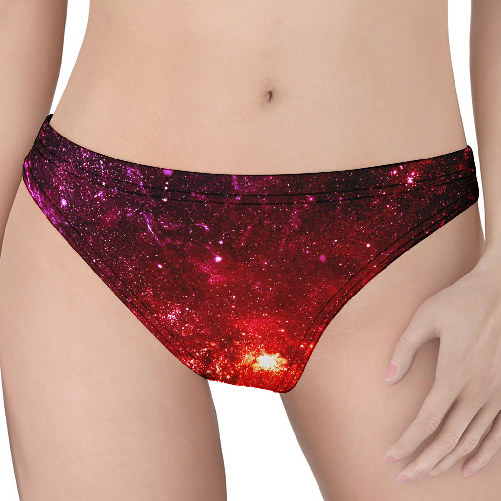 Fiery Nebula Universe Galaxy Space Print Women's Thong