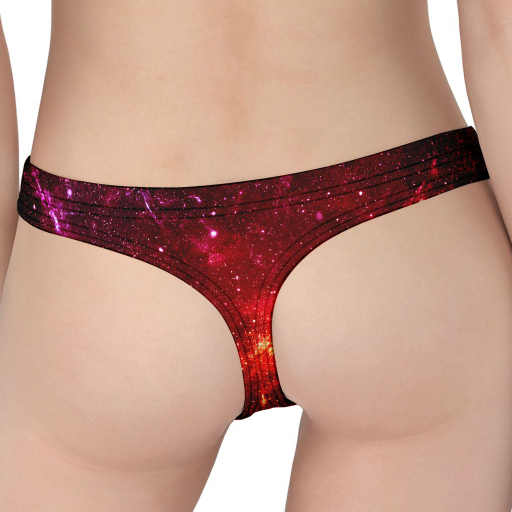 Fiery Nebula Universe Galaxy Space Print Women's Thong