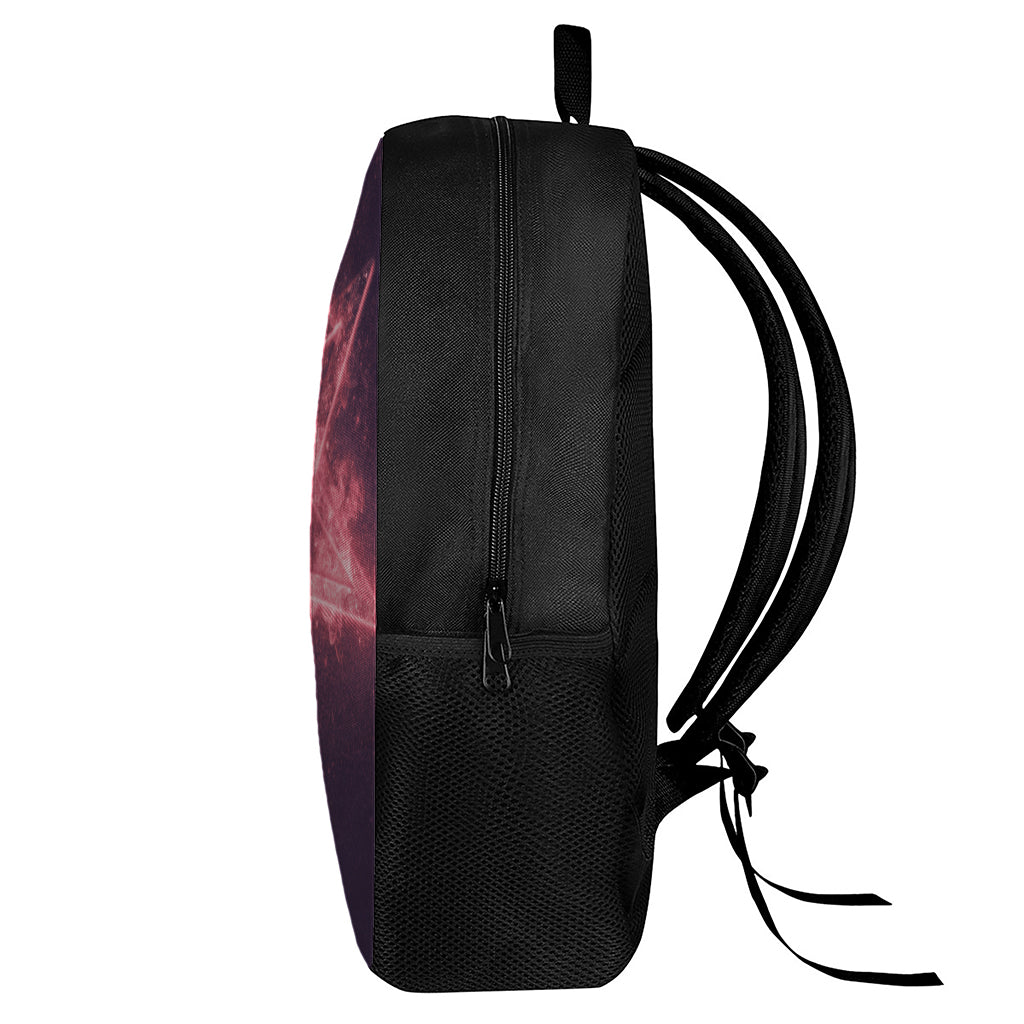 Fiery Reversed Pentagram Print 17 Inch Backpack