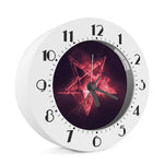 Fiery Reversed Pentagram Print Alarm Clock