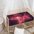 Fiery Reversed Pentagram Print Baby Crib Sheet