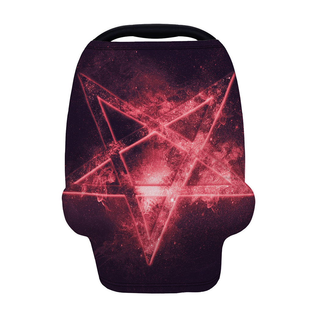 Fiery Reversed Pentagram Print Baby Seat Cover