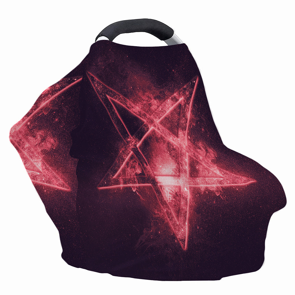 Fiery Reversed Pentagram Print Baby Seat Cover
