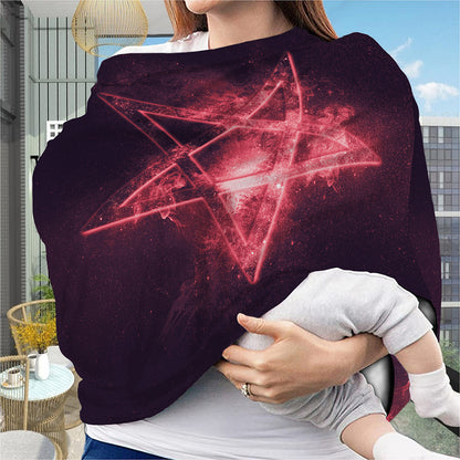 Fiery Reversed Pentagram Print Baby Seat Cover