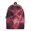 Fiery Reversed Pentagram Print School Backpack