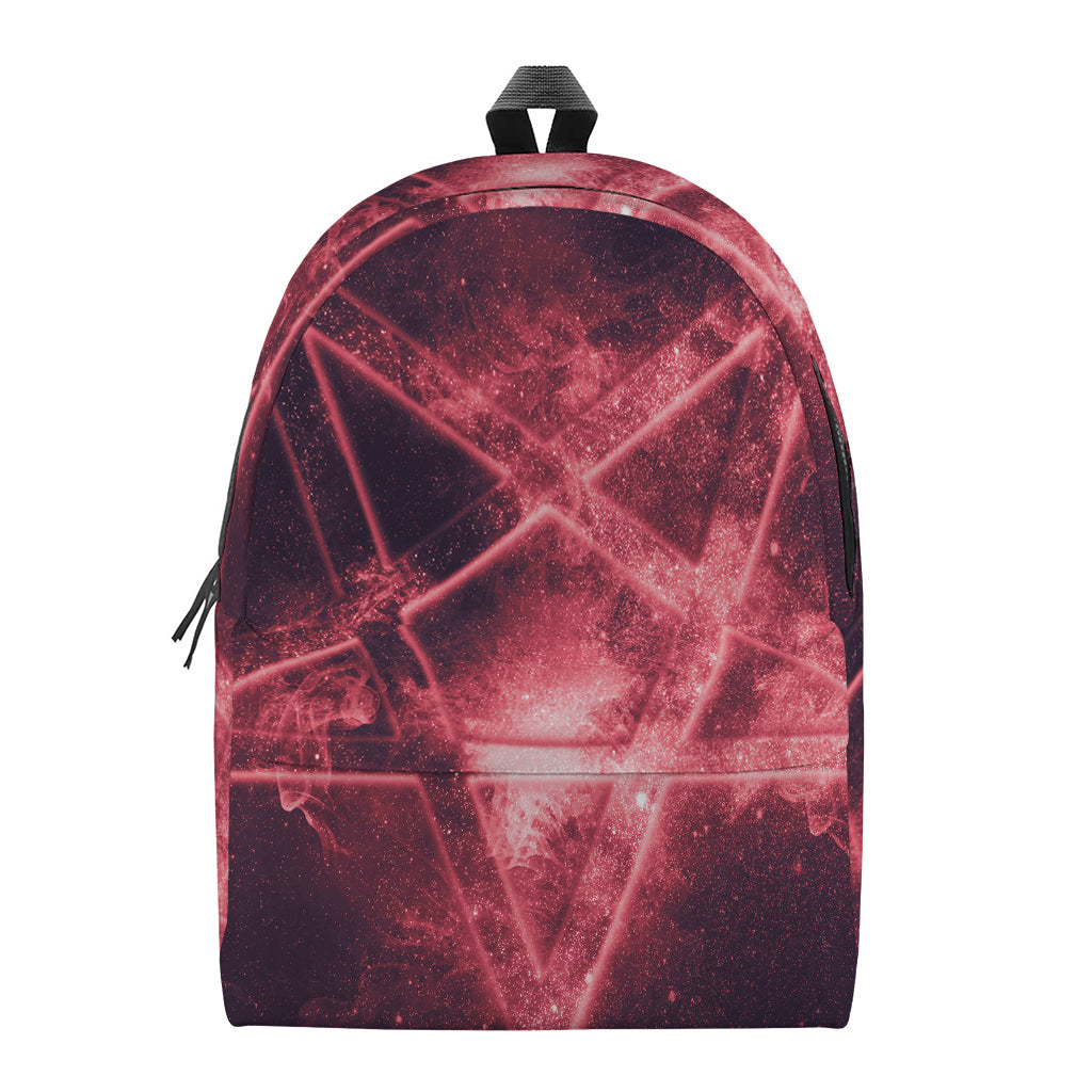 Fiery Reversed Pentagram Print Backpack