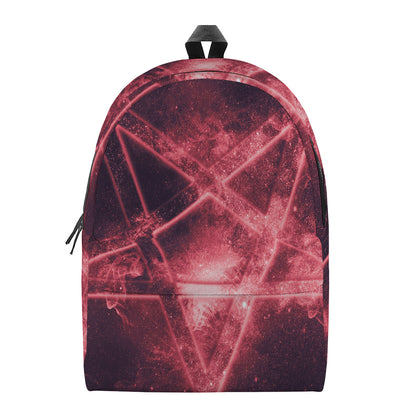 Fiery Reversed Pentagram Print Backpack
