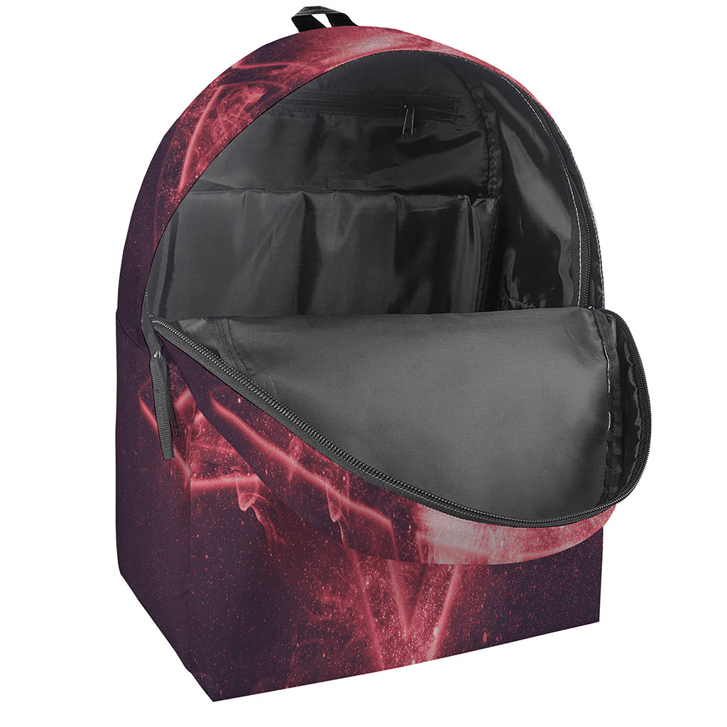 Fiery Reversed Pentagram Print Backpack