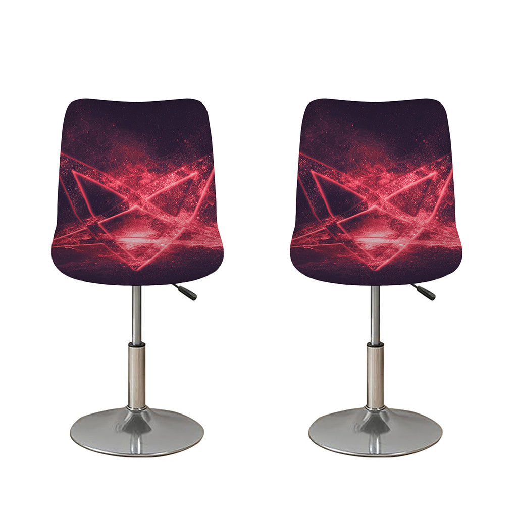 Fiery Reversed Pentagram Print Bar Stool Covers