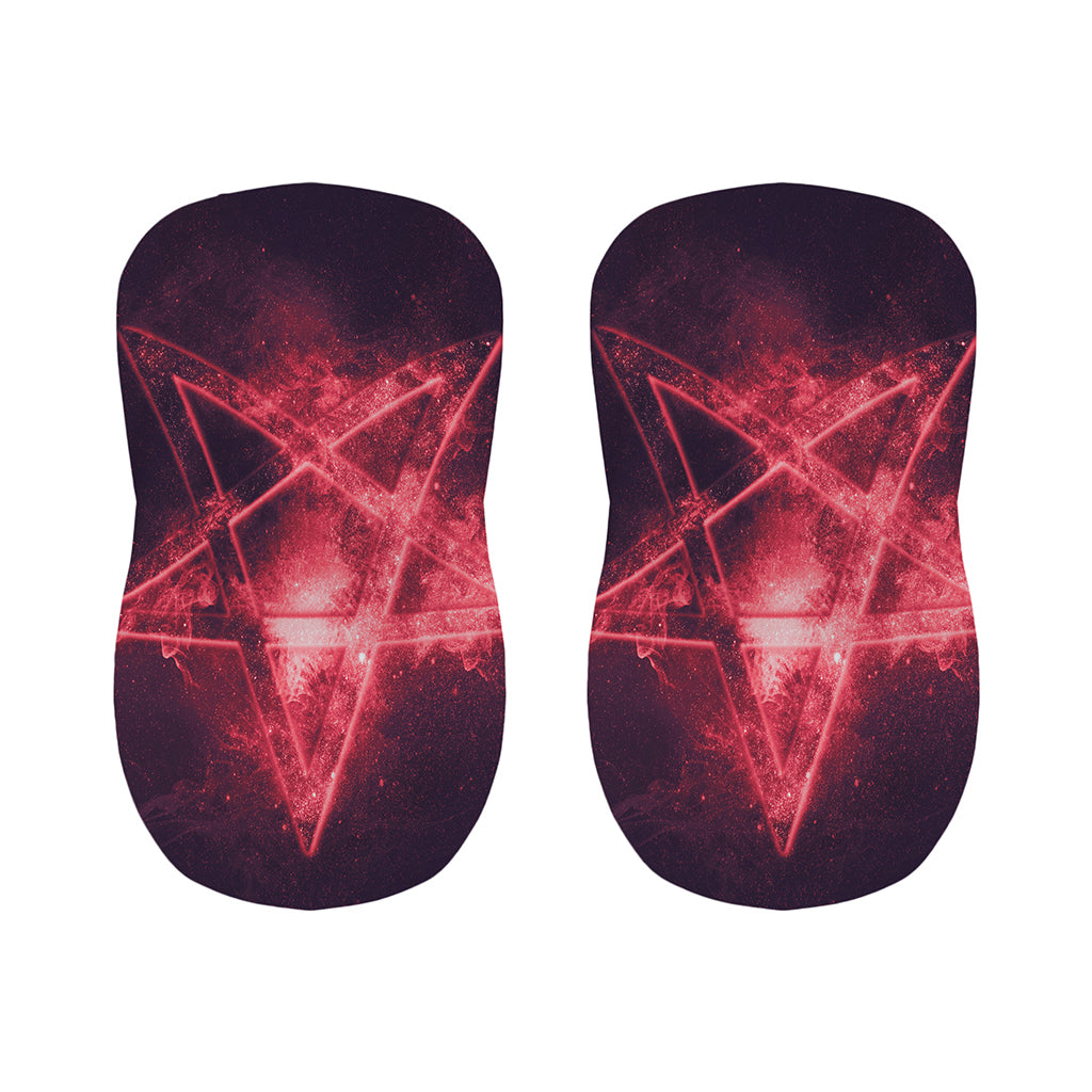 Fiery Reversed Pentagram Print Bar Stool Covers