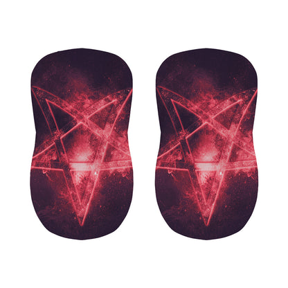 Fiery Reversed Pentagram Print Bar Stool Covers