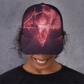 Fiery Reversed Pentagram Print Baseball Cap