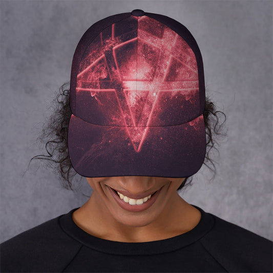 Fiery Reversed Pentagram Print Baseball Cap