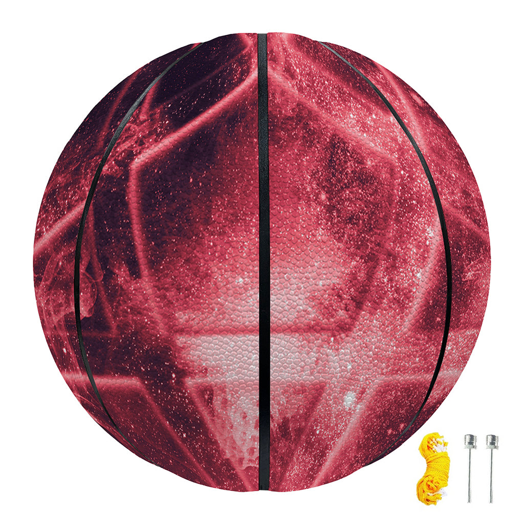 Fiery Reversed Pentagram Print Basketball