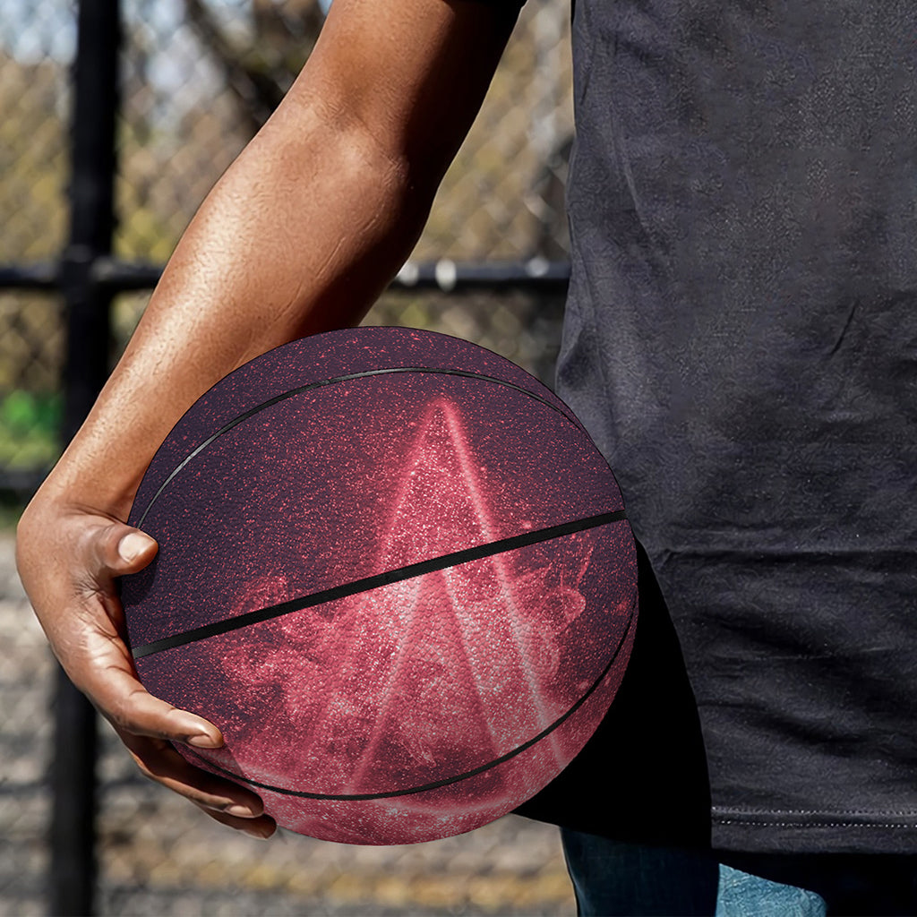 Fiery Reversed Pentagram Print Basketball