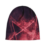 Fiery Reversed Pentagram Print Beanie