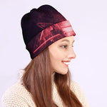 Fiery Reversed Pentagram Print Beanie