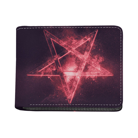 Fiery Reversed Pentagram Print Bifold Wallet