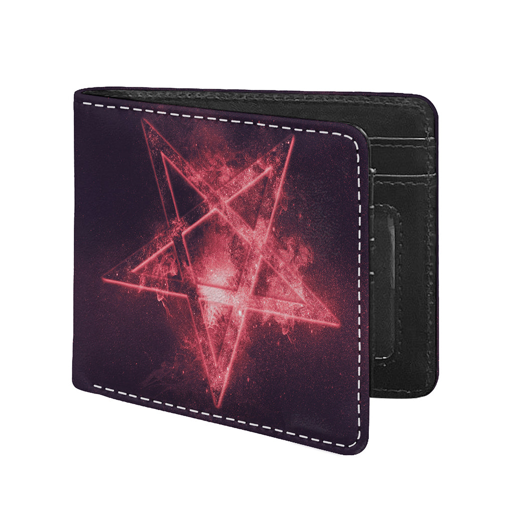Fiery Reversed Pentagram Print Bifold Wallet