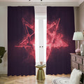 Fiery Reversed Pentagram Print Dimout Pencil Pleat Curtains