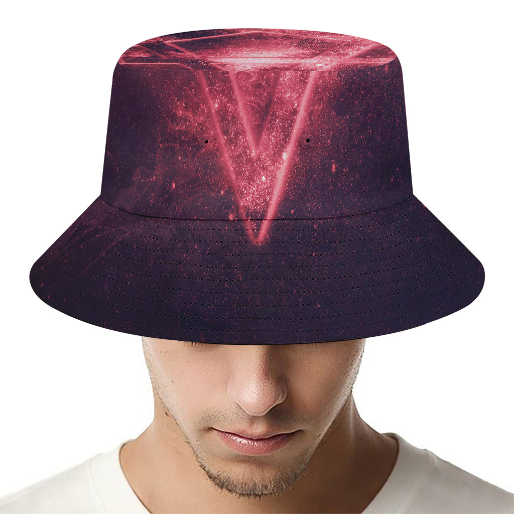 Fiery Reversed Pentagram Print Bucket Hat