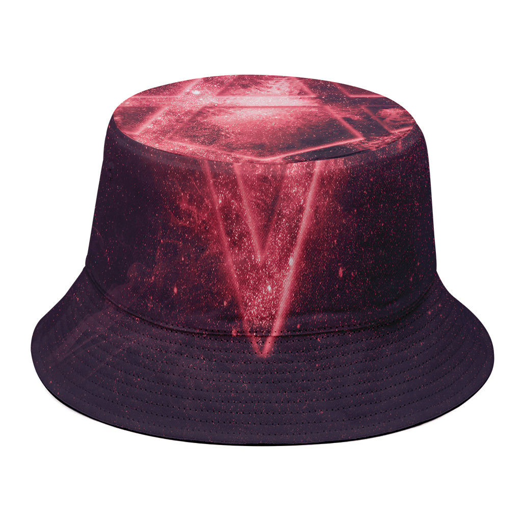 Fiery Reversed Pentagram Print Bucket Hat