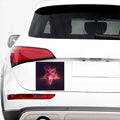 Fiery Reversed Pentagram Print Car Sticker