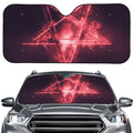 Fiery Reversed Pentagram Print Car Windshield Sun Shade