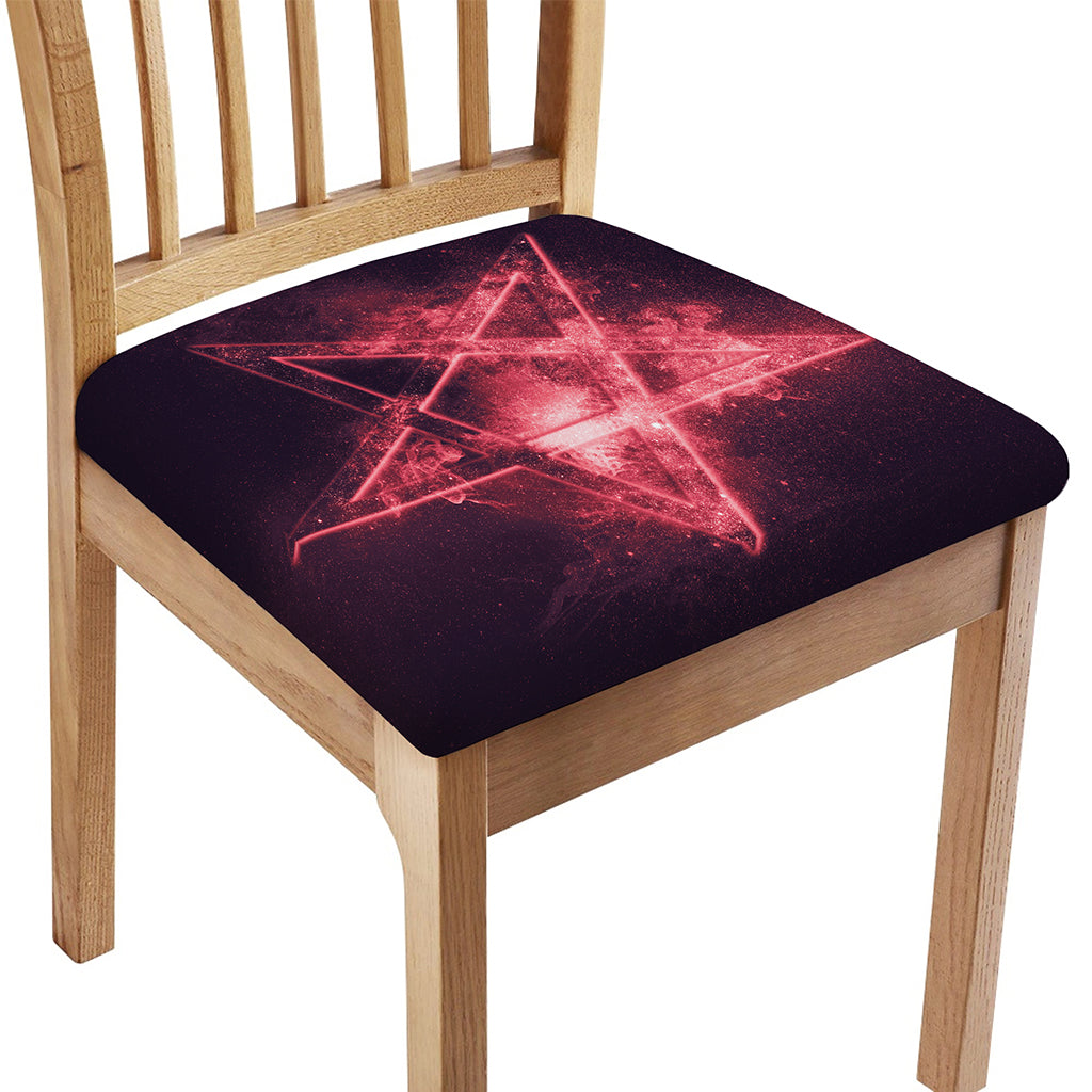 Fiery Reversed Pentagram Print Chair Cushion Cover