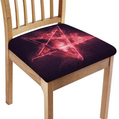 Fiery Reversed Pentagram Print Chair Cushion Cover