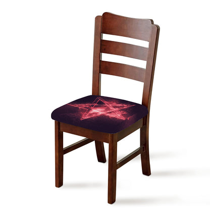 Fiery Reversed Pentagram Print Chair Cushion Cover