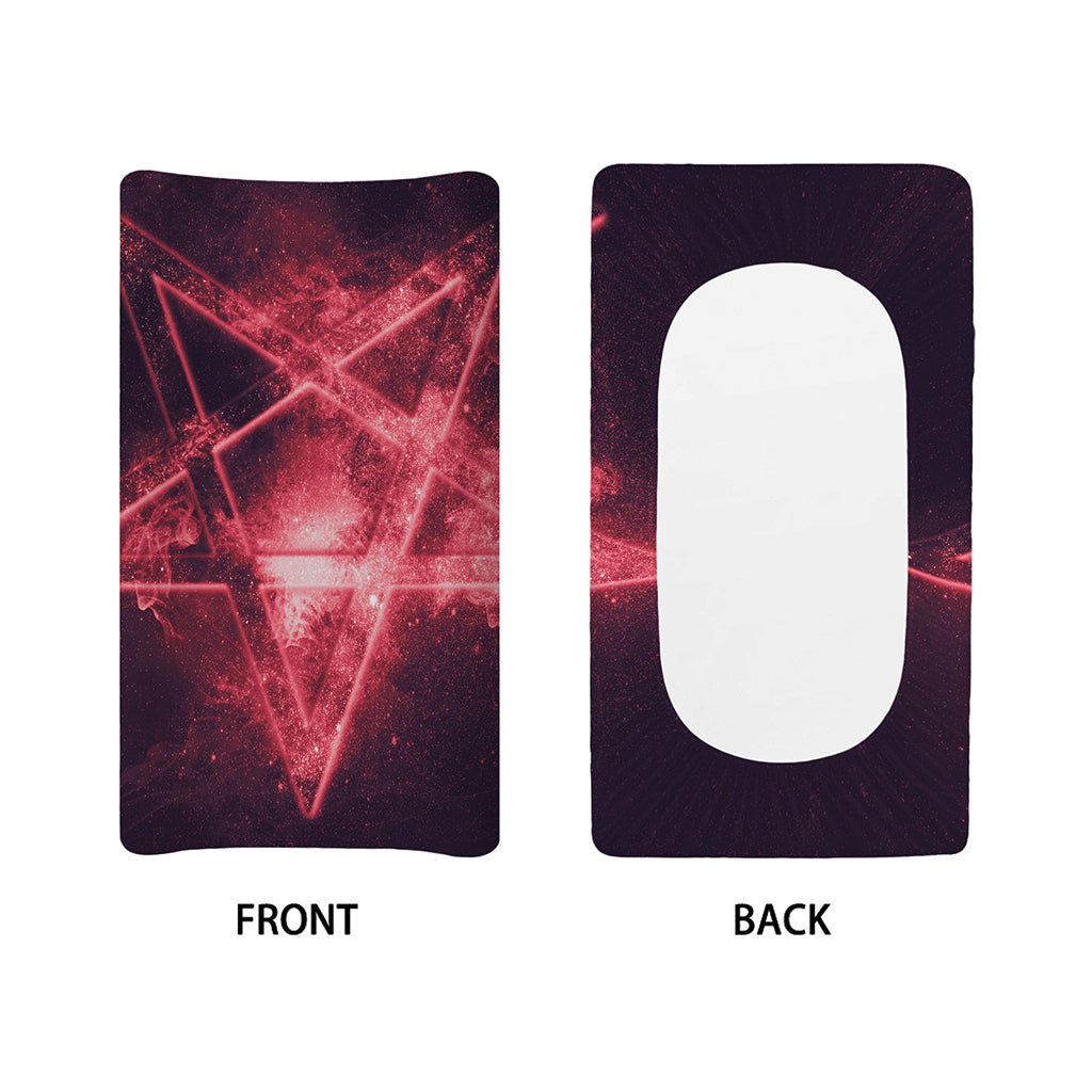 Fiery Reversed Pentagram Print Changing Pad Cover