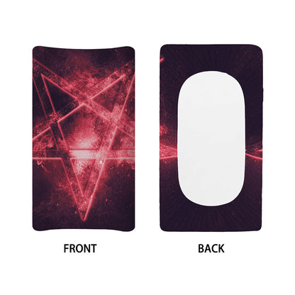 Fiery Reversed Pentagram Print Changing Pad Cover