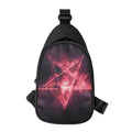 Fiery Reversed Pentagram Print Sling Bag