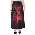 Fiery Reversed Pentagram Print Chiffon Maxi Skirt