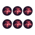Fiery Reversed Pentagram Print Coaster Set