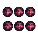 Fiery Reversed Pentagram Print Coaster Set