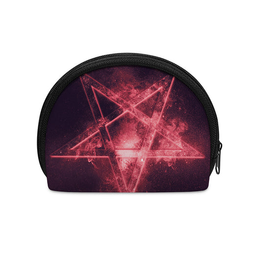 Fiery Reversed Pentagram Print Coin Purse