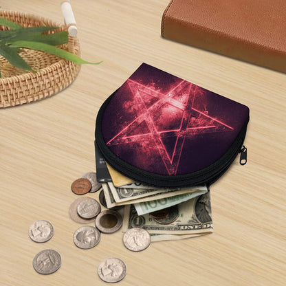 Fiery Reversed Pentagram Print Coin Purse