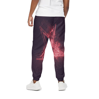 Fiery Reversed Pentagram Print Cotton Pants