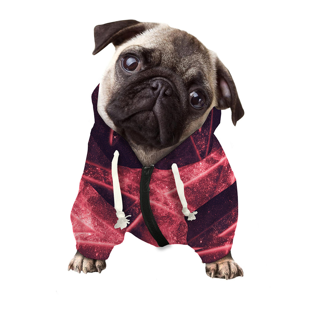 Fiery Reversed Pentagram Print Dog Zip Up Hoodie