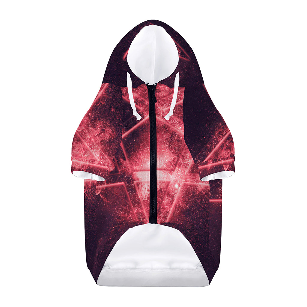 Fiery Reversed Pentagram Print Dog Zip Up Hoodie