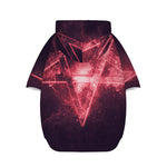Fiery Reversed Pentagram Print Dog Zip Up Hoodie