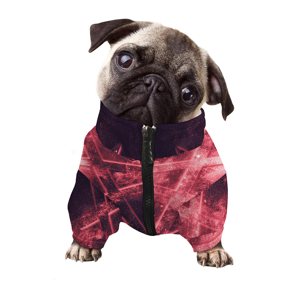 Fiery Reversed Pentagram Print Dog Zip Up Jacket