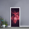 Fiery Reversed Pentagram Print Door Sticker