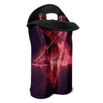 Fiery Reversed Pentagram Print Double Neoprene Wine Tote