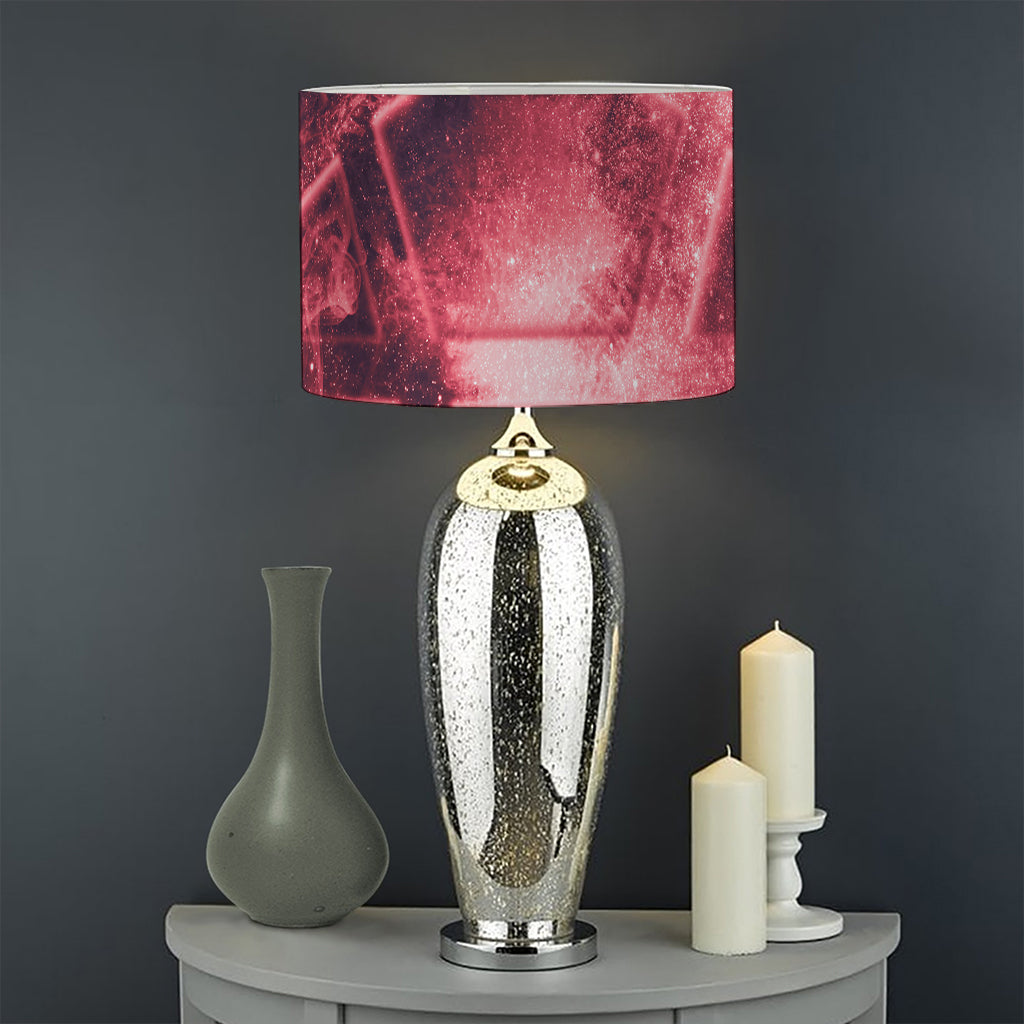 Fiery Reversed Pentagram Print Drum Lamp Shade