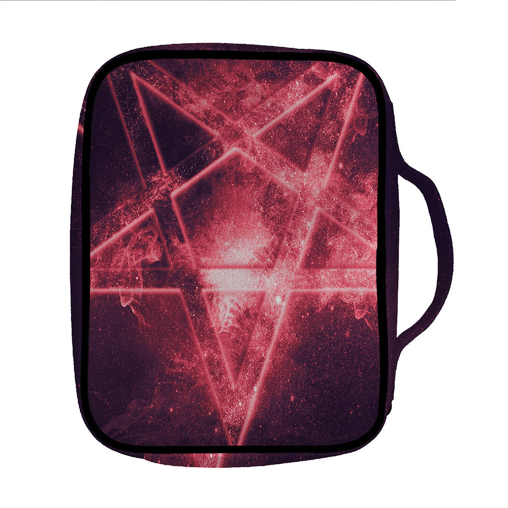 Fiery Reversed Pentagram Print Front Pocket Bible Bag