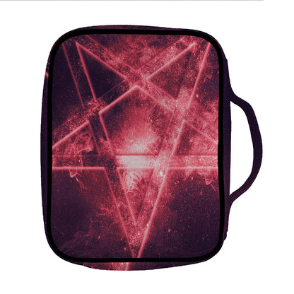 Fiery Reversed Pentagram Print Front Pocket Bible Bag